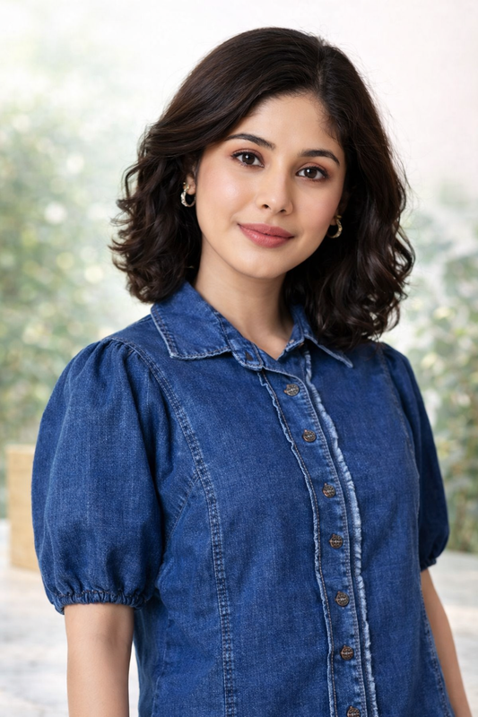 Cool Trendy Shirt Style Denim Co Ord Set