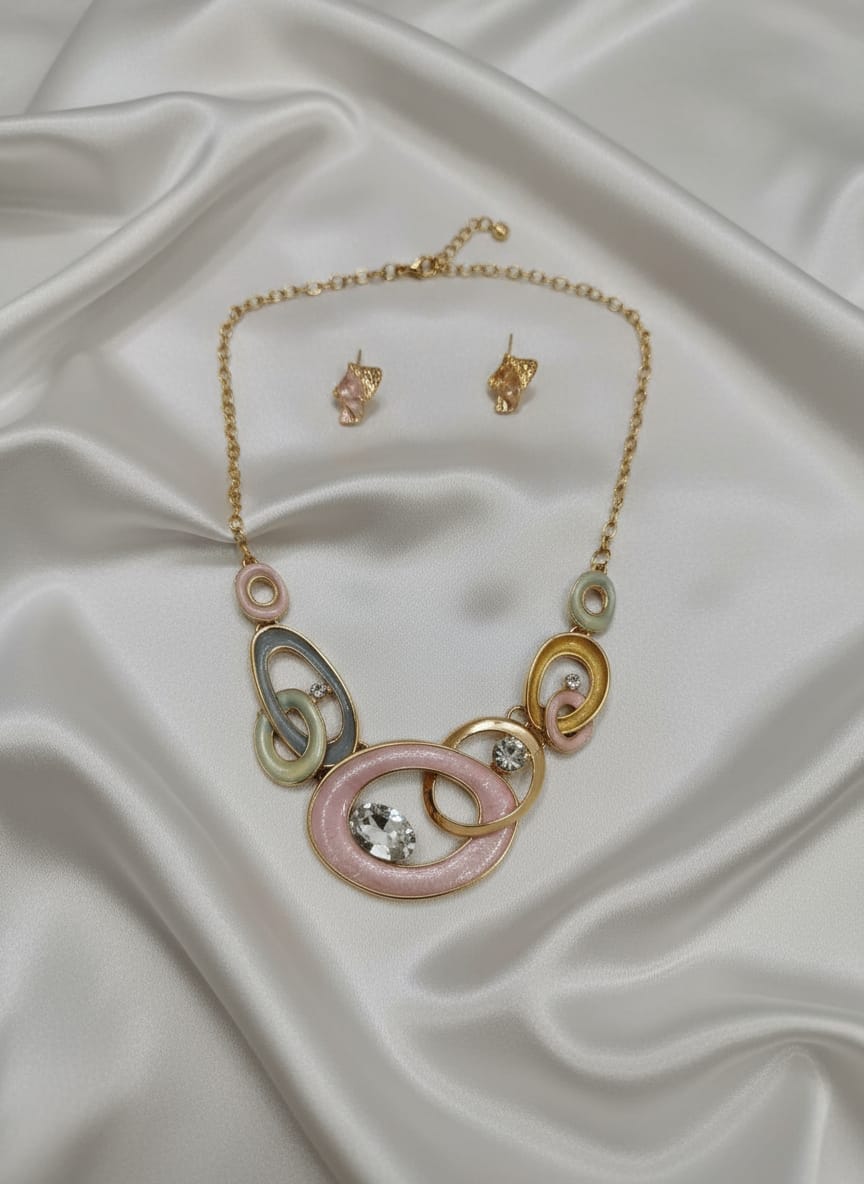 Multicolour Enamel Coated With Diamond Stone Imported Jewellery