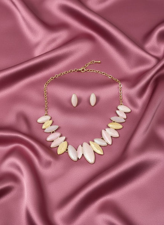 Pretty Pink Enamel Coated Imported Jewellery Set
