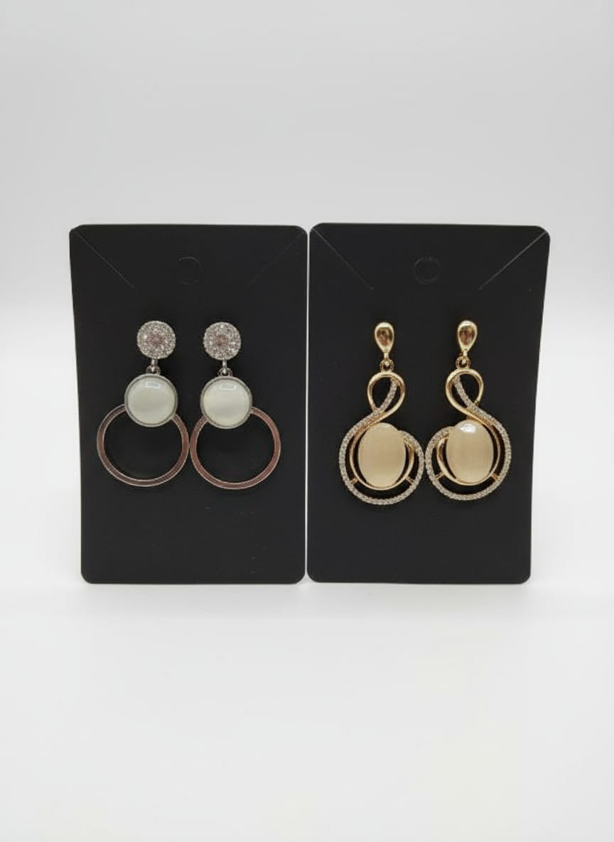 Stylish Golden Silver Earing Combo
