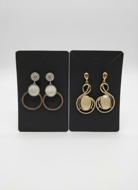 Stylish Golden Silver Earing Combo