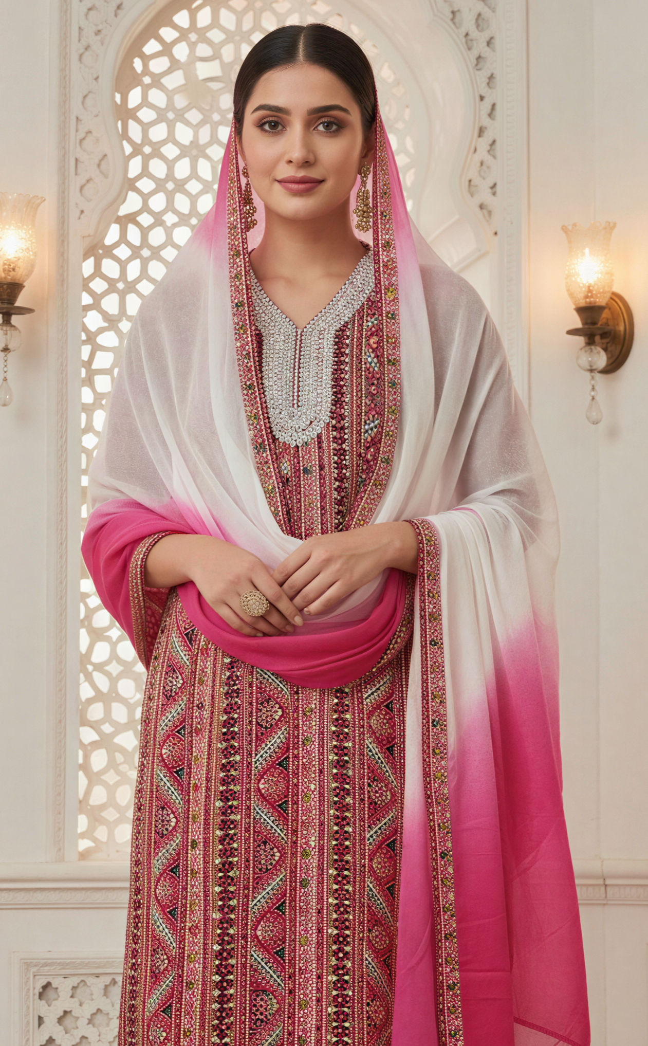 Rayon Rani Pink Kurta Set