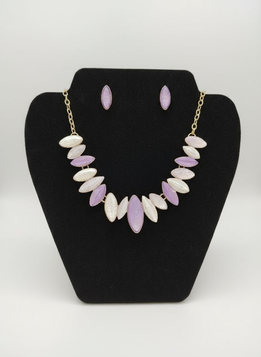 Pretty Enamel Coated Imported Jewellery Set Purple