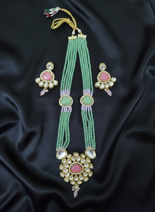 Elegant Pastel Green Rani Haar