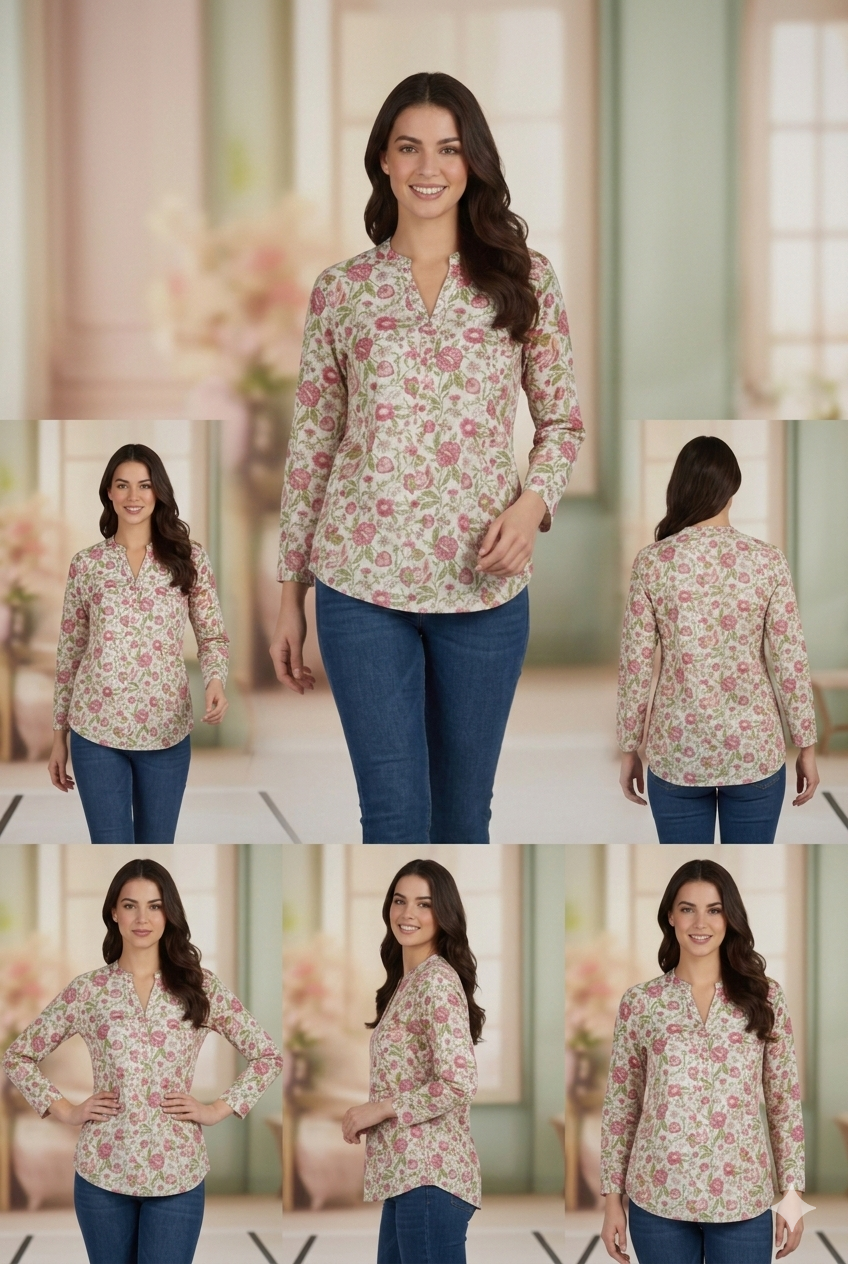 Beautiful floral print Short Kurti
