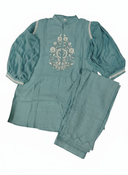 Stylish Cool embriodered  Powder Blue Co Ord Set