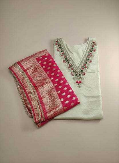 Luxurious Shimmer Zardozi work Kurta Set