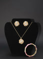 Golden Stone Pendent With Enamel Coated Bracelet