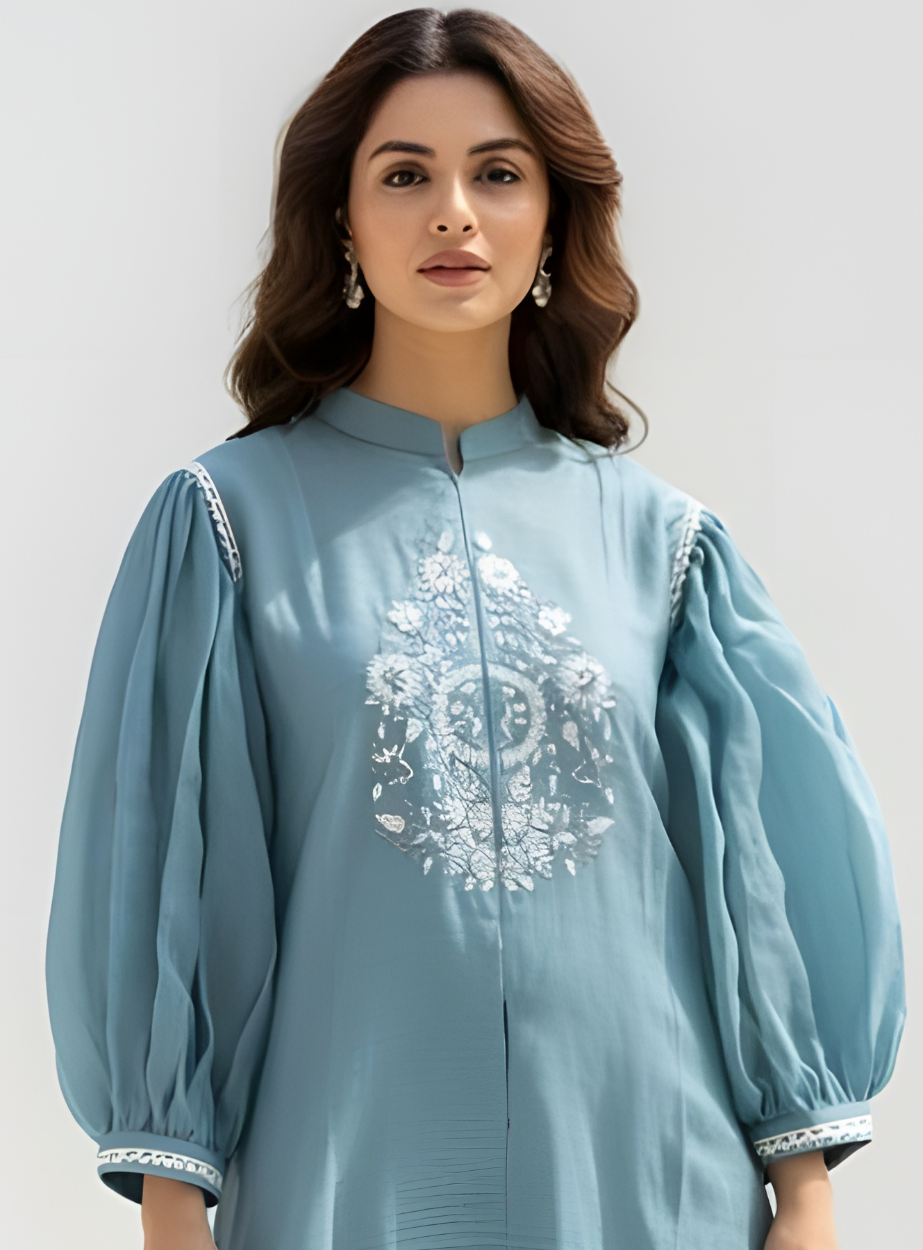 Stylish Cool embriodered  Powder Blue Co Ord Set