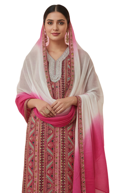 Rayon Rani Pink Kurta Set
