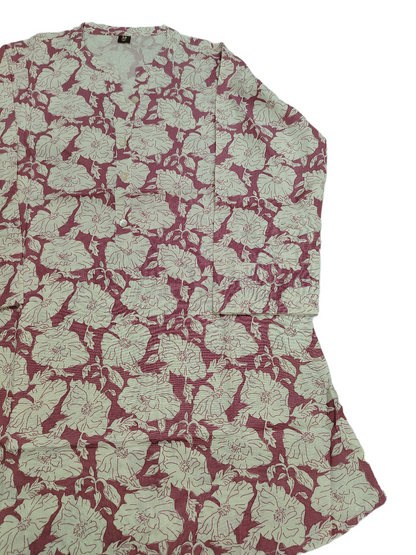 Beautiful Floral Print cotton Short Kurti