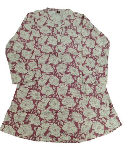 Beautiful Floral Print cotton Short Kurti