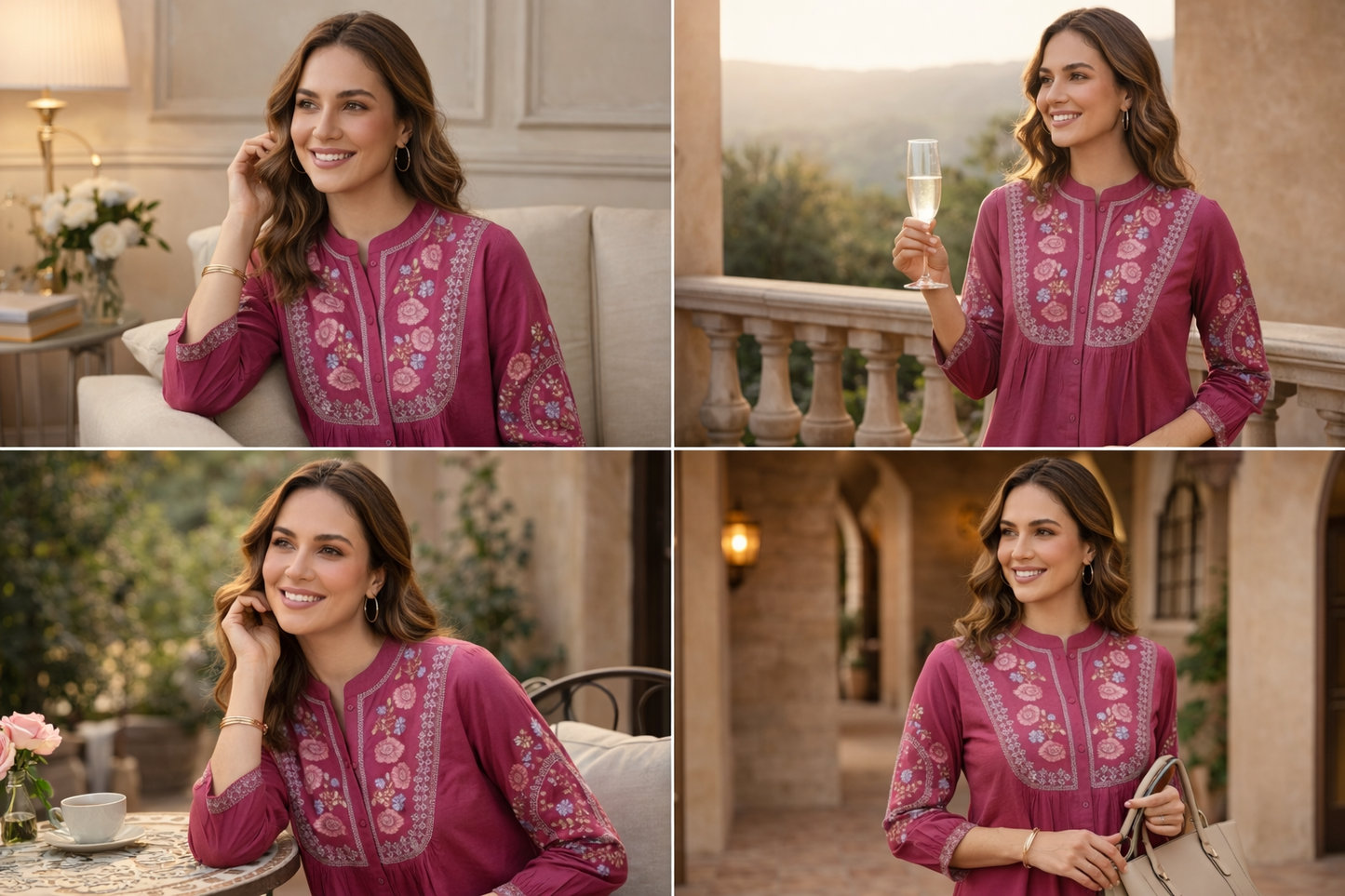 Stunning Embroidered Purple Short Kurti