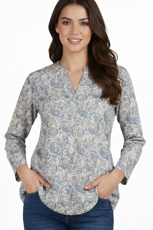 Beautiful Floral Print Cotton Short Kurti