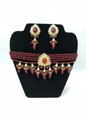 Marvelous Mehroon Moissanite Stone Jewellery Set