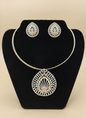 Pink Stone Geometric Gold Diamond  Jewellery Set