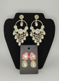 Beautiful White Pearl Chandbali With Floral Studs