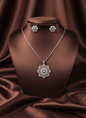 Beautiful Silver AD Pendent Set