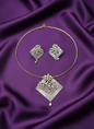 Contemporary Green Floral Pattern Diomond Hasli Set