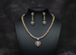 Beautiful Antique Polish AD Jewellery Set (White)
